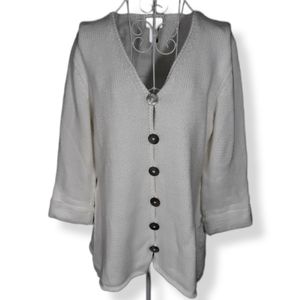 Pure Handknit 100% Cotton Cardigan SZ M/L